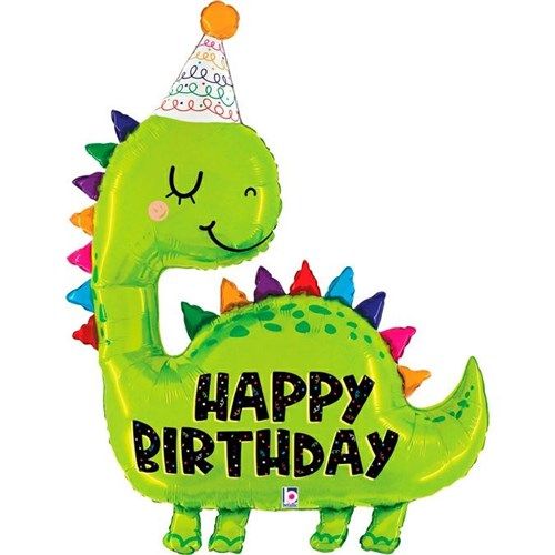 Folieballon - Happy Birthday Dino Hoedje