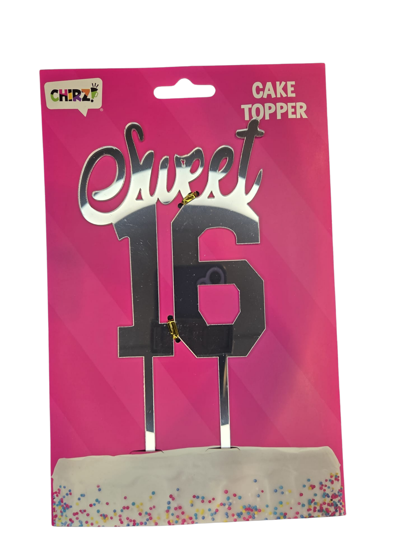 Taartprikker - Sweet 16 Jaar - Cake Topper Zilver