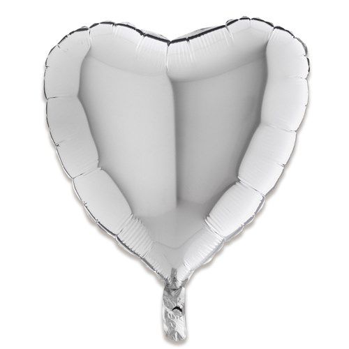 folieballon hart zilver