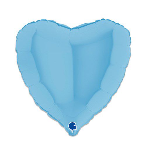 Folieballon Hart Mat - Blauw - 45 cm