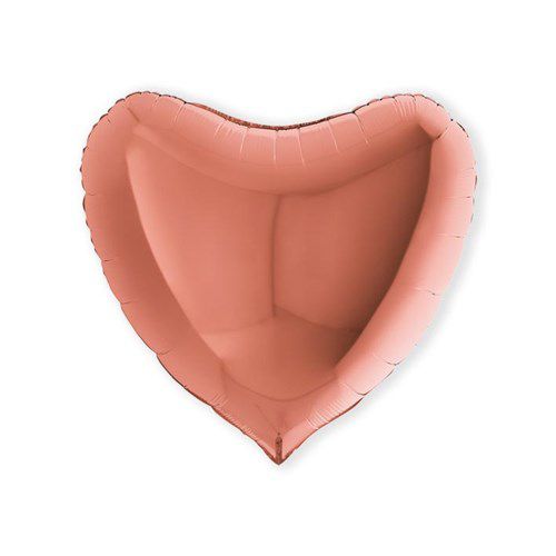 Folieballon Hart Groot - Rosé Goud - 91 cm - Helium- en Luchtvulling