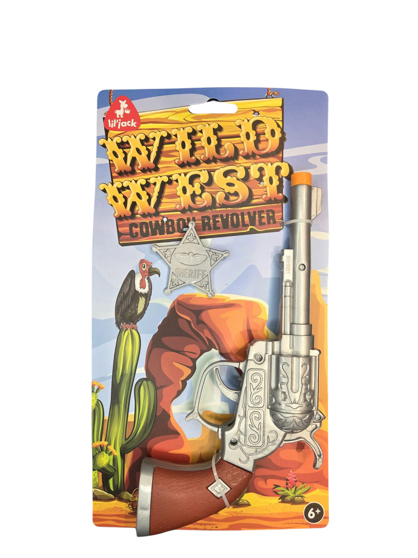 Cowboy Pistool - Met Sheriff Ster Zilver - Plastic