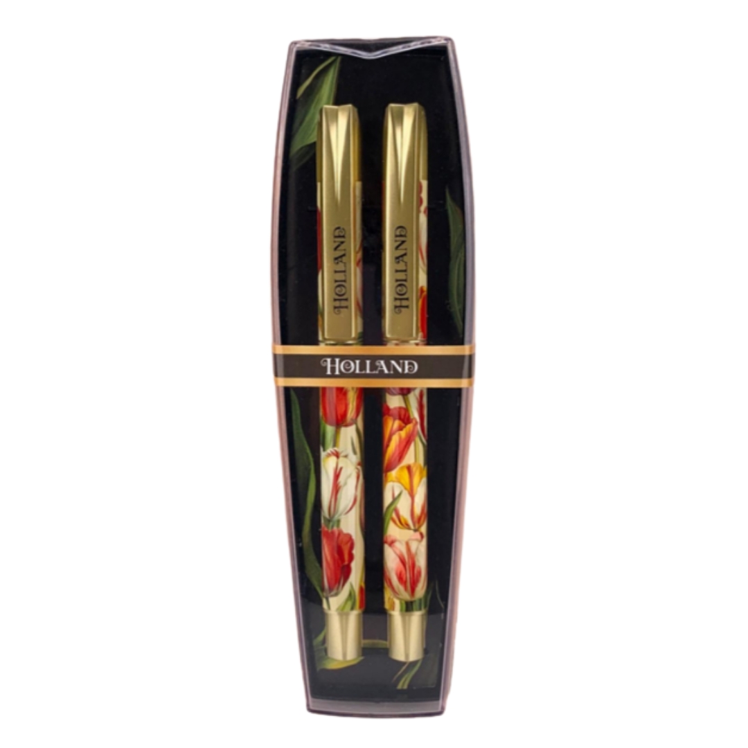 Pennenset - Vintage Tulpen - Cadeau Set - Pen Souvenir