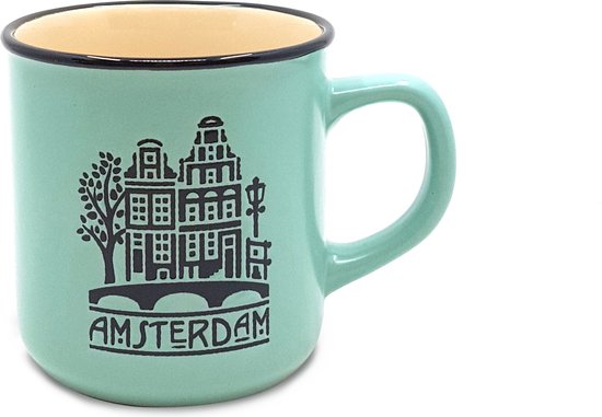 Beker klein Holland groen Amsterdamse grachten