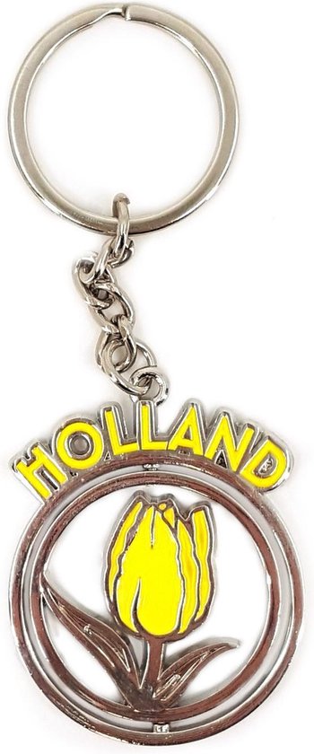Sleutelhanger mono spinning Holland tulpen geel