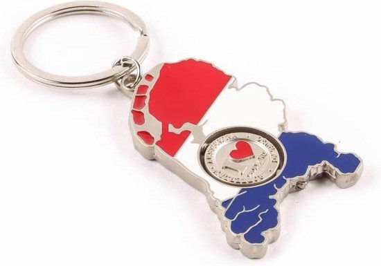 Sleutelhanger landkaart zilver Holland