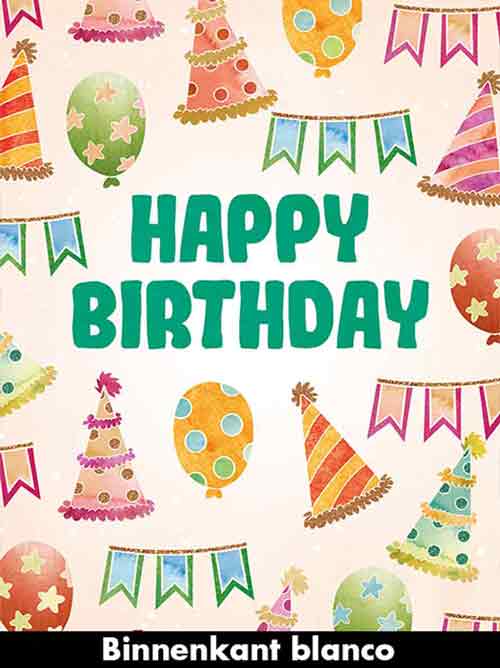 Verjaardagskaart XL Happy Birthday kleurrijk