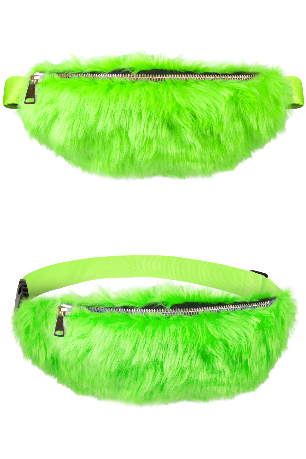 Heuptasje - Pluche Bont Neon Groen 