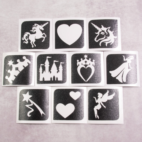 Grimas Sjablonen - Glittertattoo - Princess
