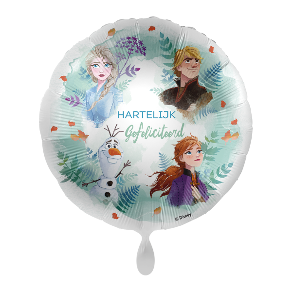 Folieballon - Frozen Hartelijk Gefeliciteerd - 45 cm - Helium- en Luchtvulling