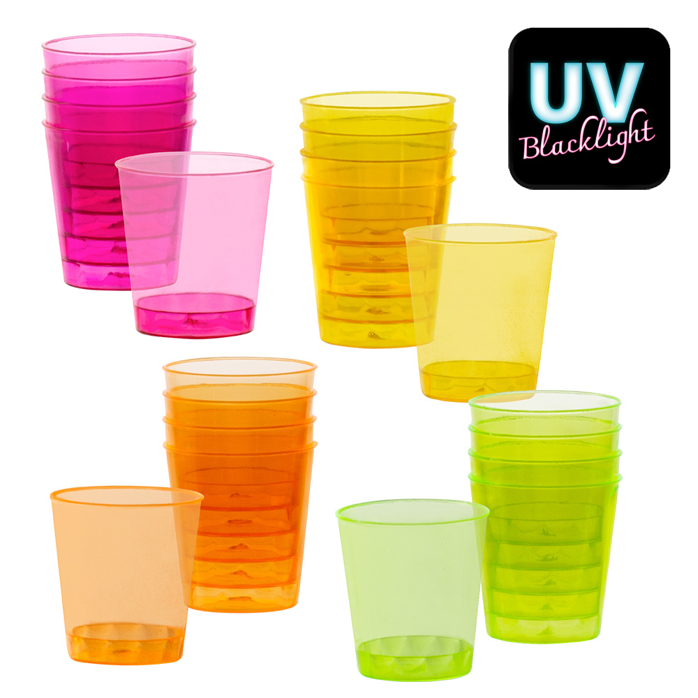 Shotglaasjes 20 stuks neon 