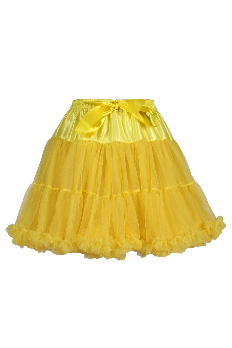 Petticoat Cabaret - met Strik - Geel - Volwassenen