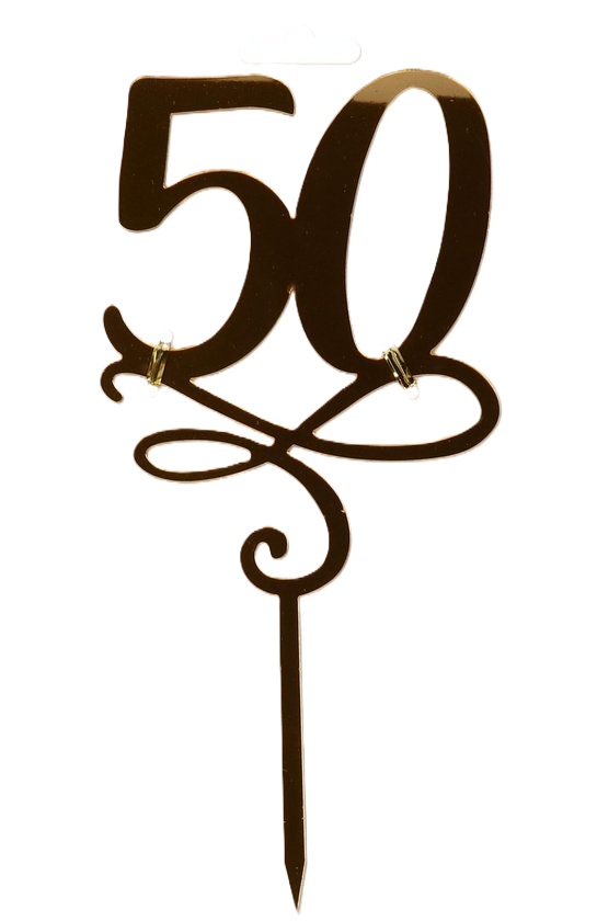 Taartprikker - Verjaardag 50 Jaar - Cake Topper Goud