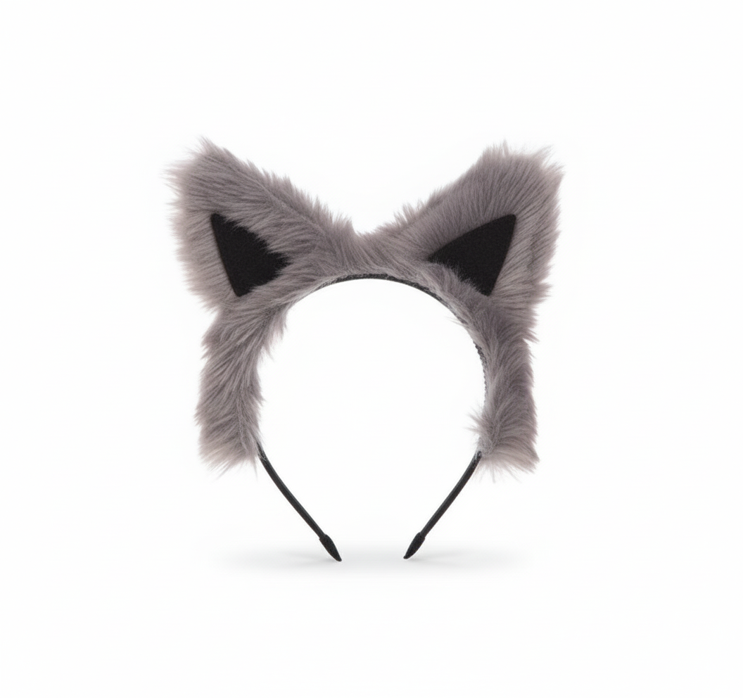 Weerwolf Oren - Haarband Grijs Oren - Pluche Diadeem Dieren