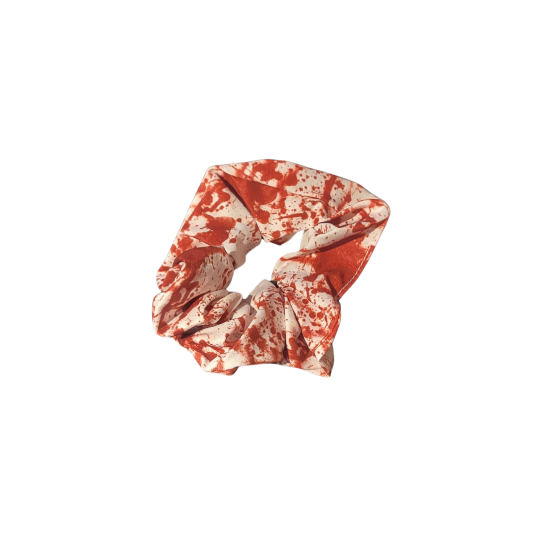 Haarscrunchie Halloween - Wit met Bloed