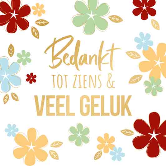 Wenskaart Daisy XL - Bedankt Tot Ziens - met Envelop
