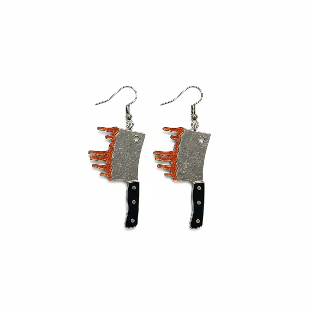 Oorbellen Bloederig Bijl - Halloween