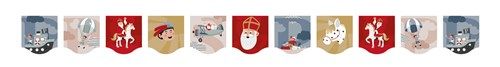 Vlaggenlijn Sinterklaas en Co - Textiel - 4 meter