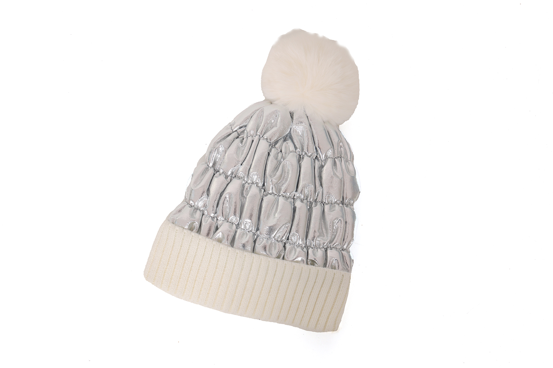 Skimuts Pluche - Metallic Zilver - Volwassenen