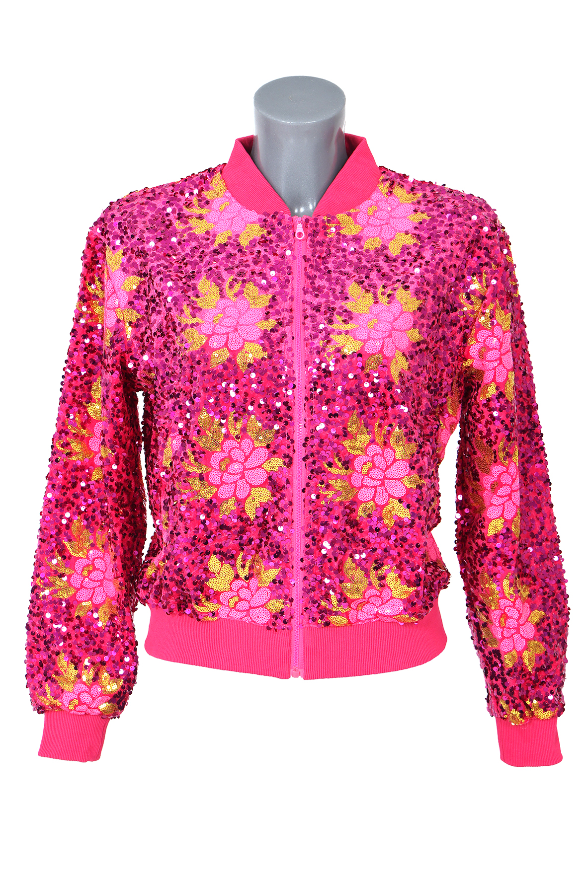 Paillettenjasje Flower Roze - Glitter en Glamour - Dames