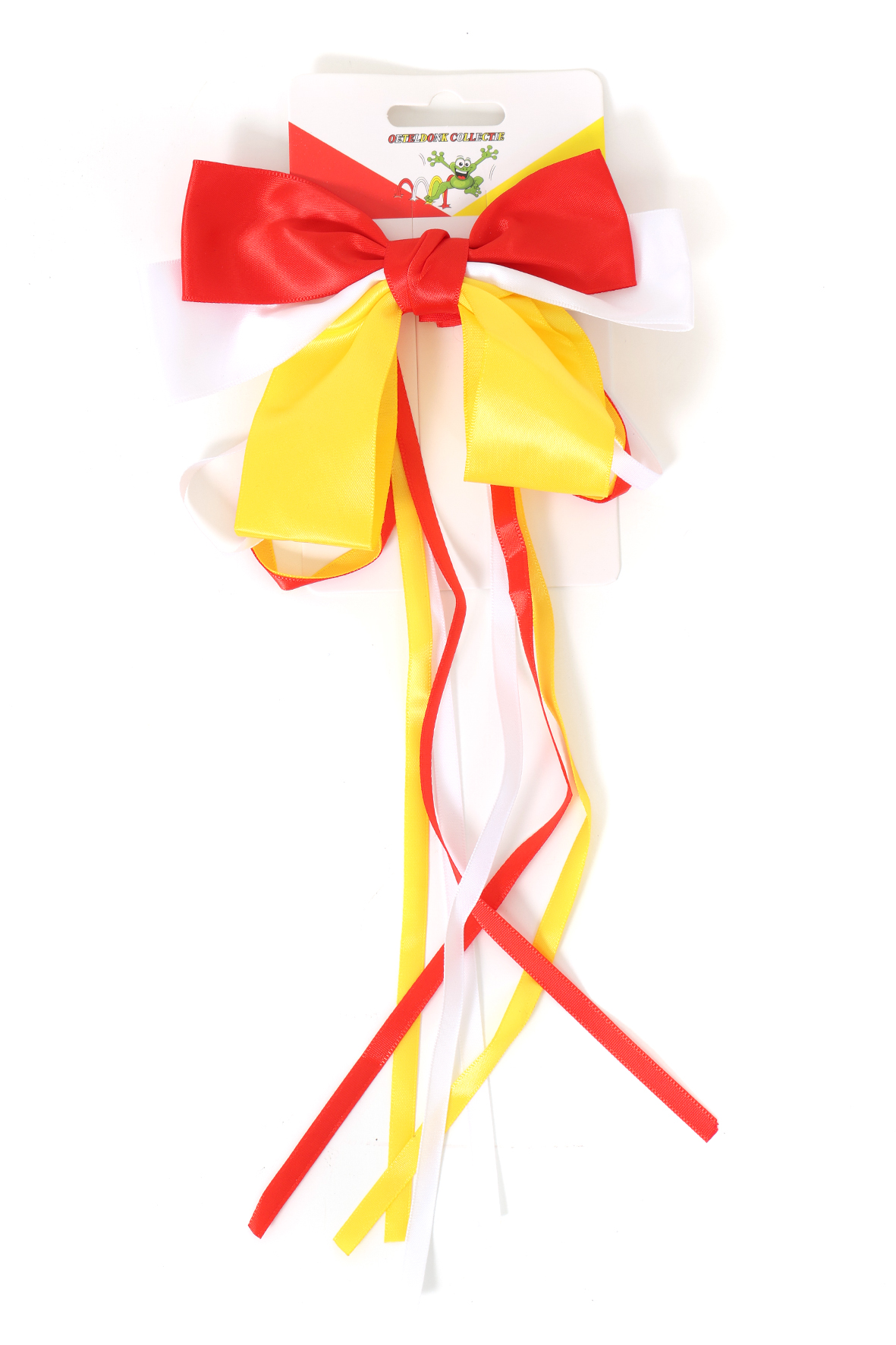 Haarklip Strik Oeteldonk - Rood-Wit-Geel