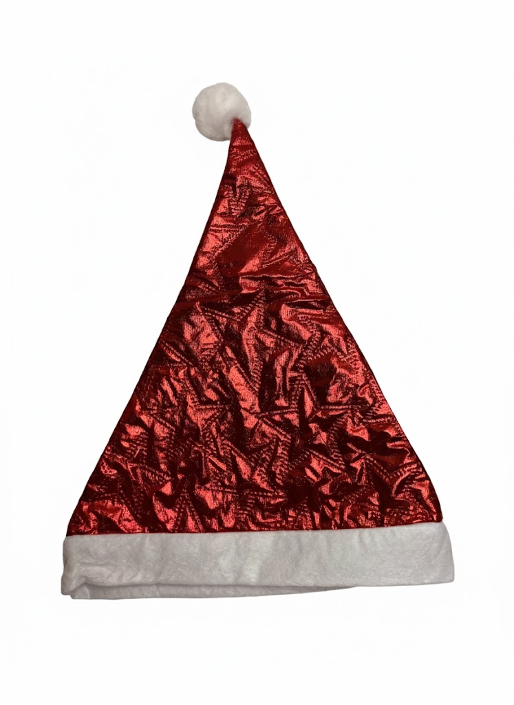 Kerstmuts Sterren - Metallic - Rood
