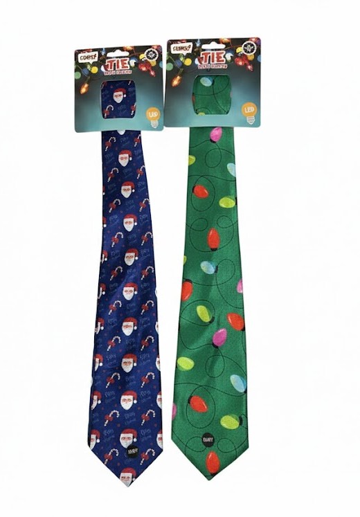 Stropdas Kerst -  Met Lichtjes - Assorti