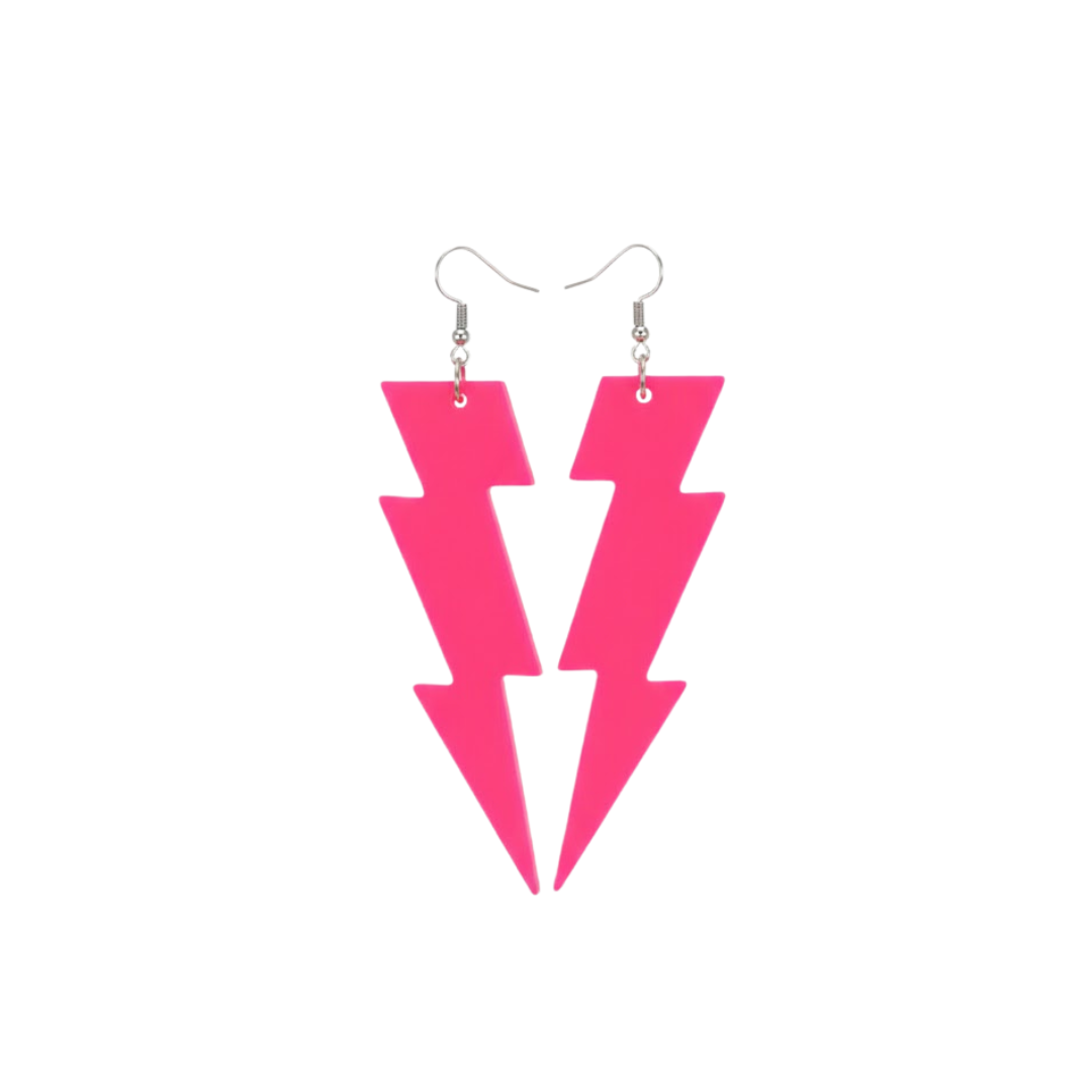 Oorbellen - Flash - Neon Roze