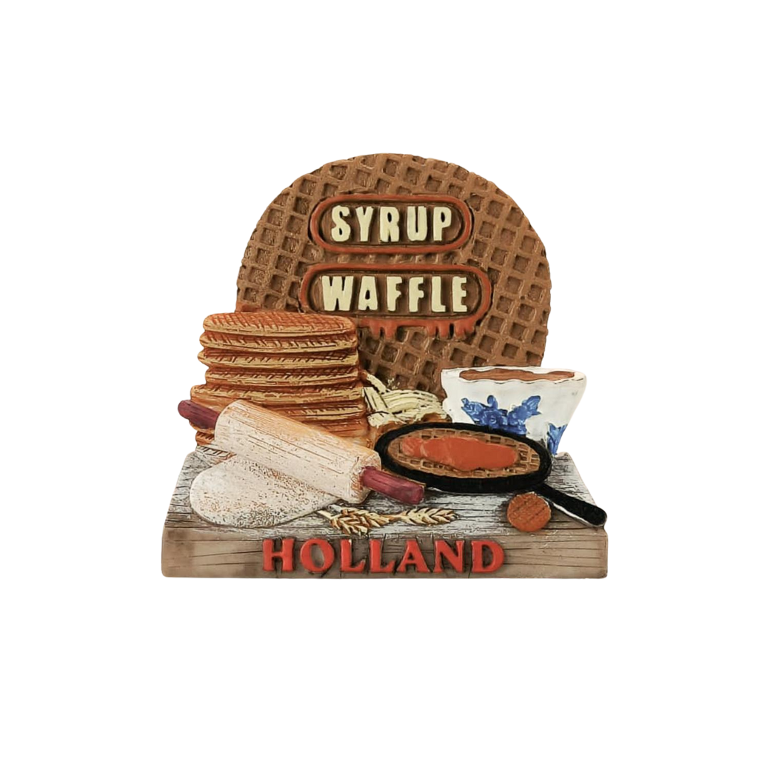 Koelkastmagneet - Magneet Polystone 3D - Stroopwafels