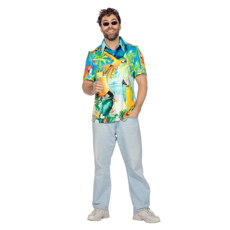 Hawaii blouse - Papegaai - Heren