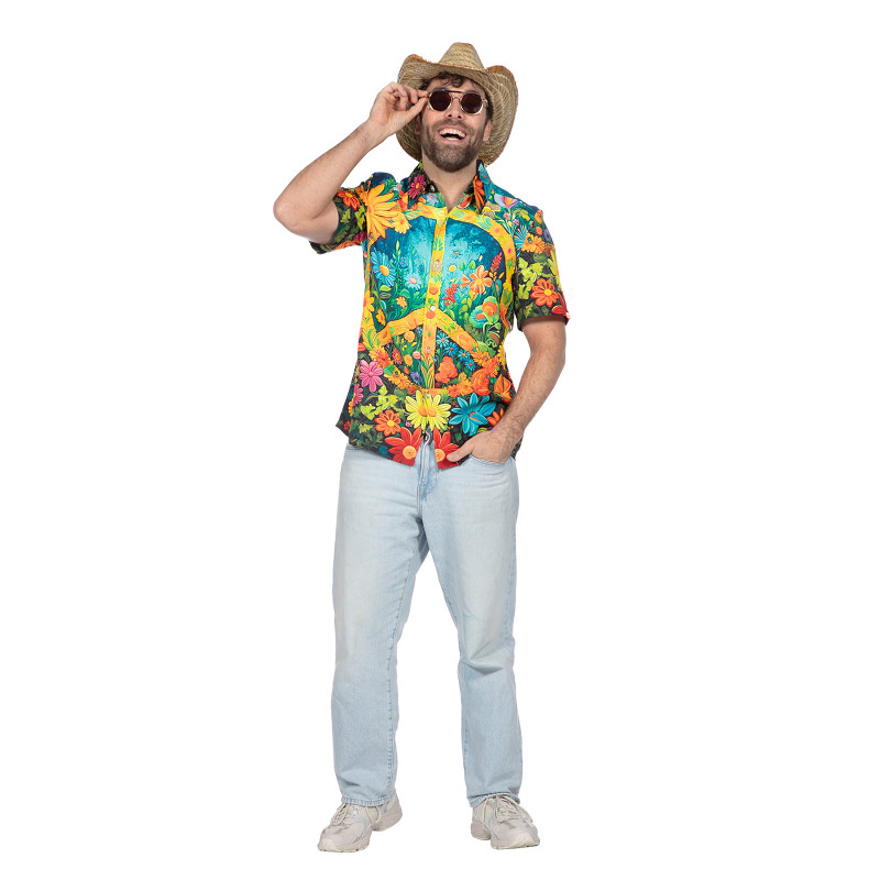 Hippie Blouse - Peace En Bloemen - Heren