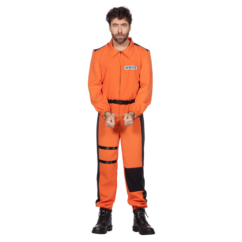 Inmate Kostuum - Overall Oranje - Prisoner Kostuum - Heren