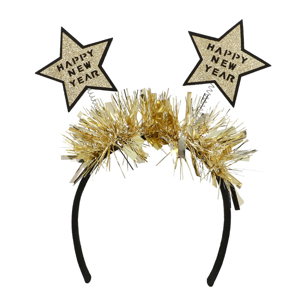 Diadeem Shine - Happy new Year - Goud-Zwart