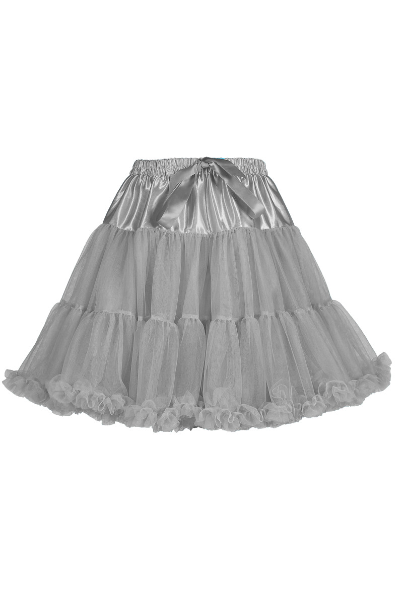 Petticoat Cabaret - met Strik - Grijs-Zilver  - Volwassenen