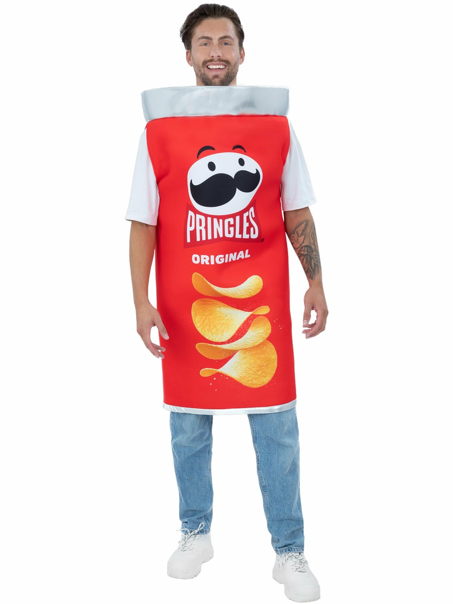 Pringles Kostuum - Naturel - Rood - Volwassenen