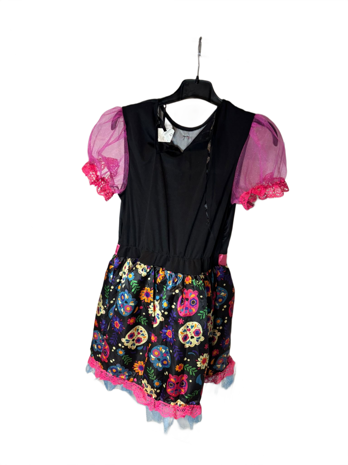 Tweedehands- Mexicaans Jurkje- Maat 164- Roze