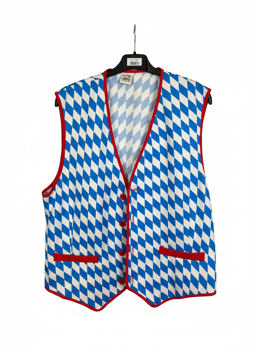 Tweedekans- Oktoberfest - Vest Maat 52- Blauw-Wit