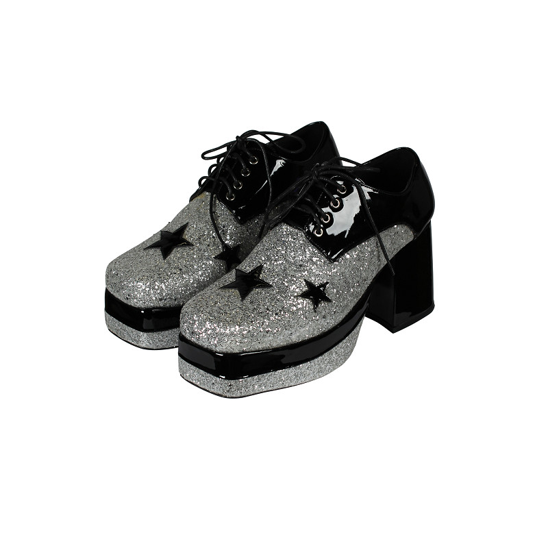 Herenschoenen - Foute Party - Glamrock - Zilver