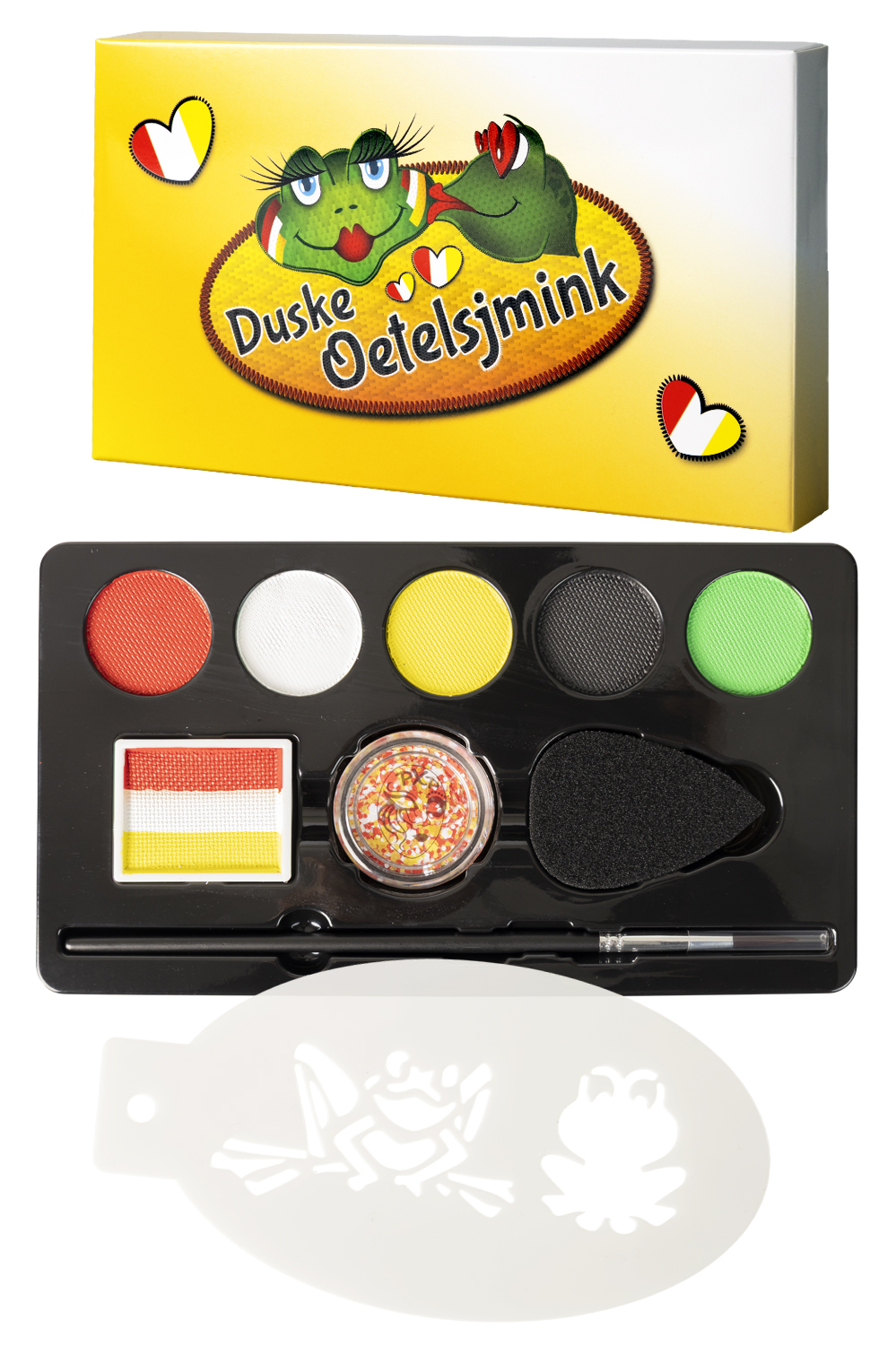 Schminkset Oeteldonk &ndash; Rood Wit Geel - Carnaval  