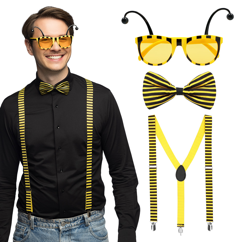 Accessoireset Honingbij 3-delig - Bril - Bretel - Strikje