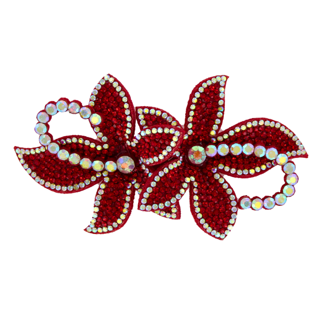 Broche - Sequin Flower  - Strass - Rood