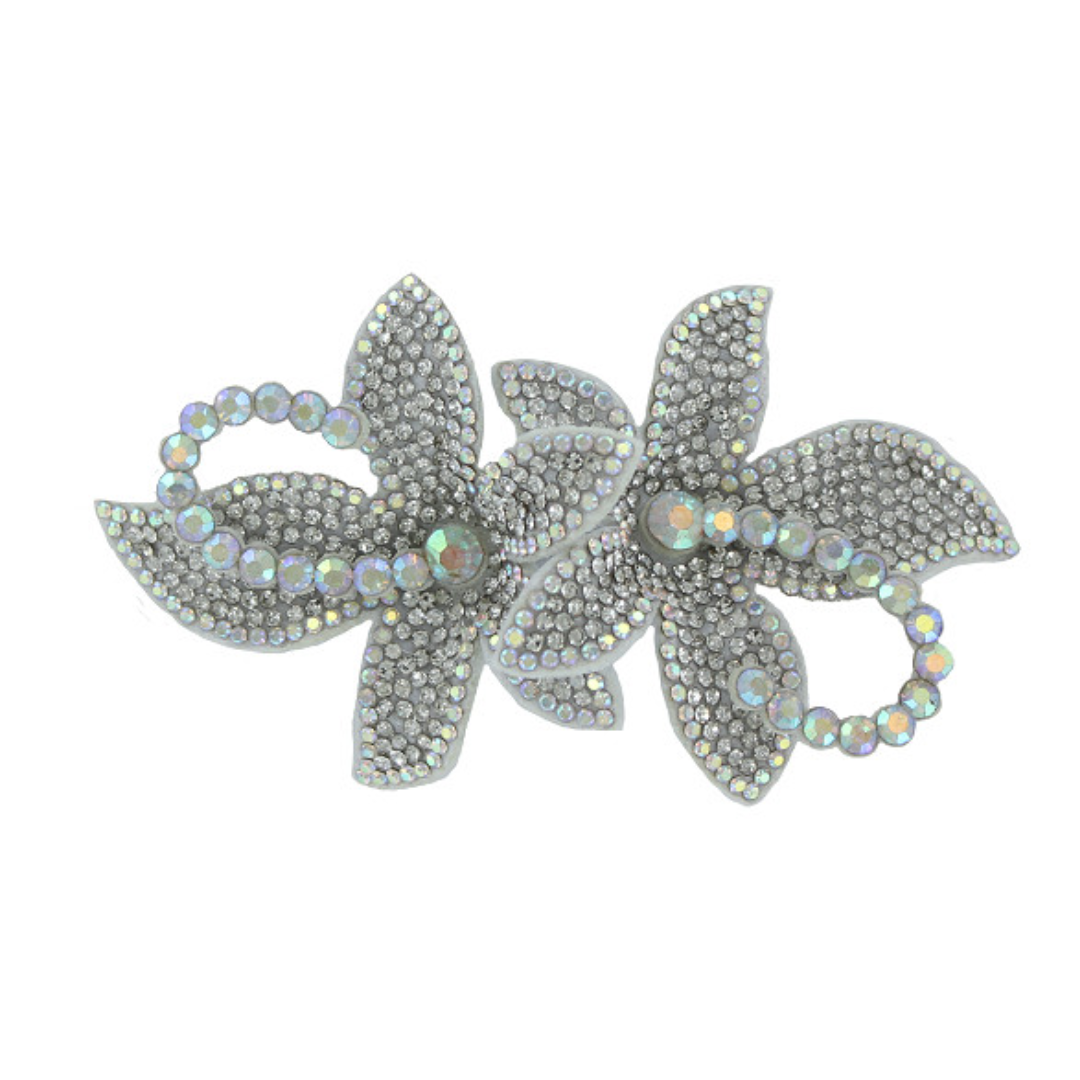 Broche - Sequin Flower  - Strass - Zilver