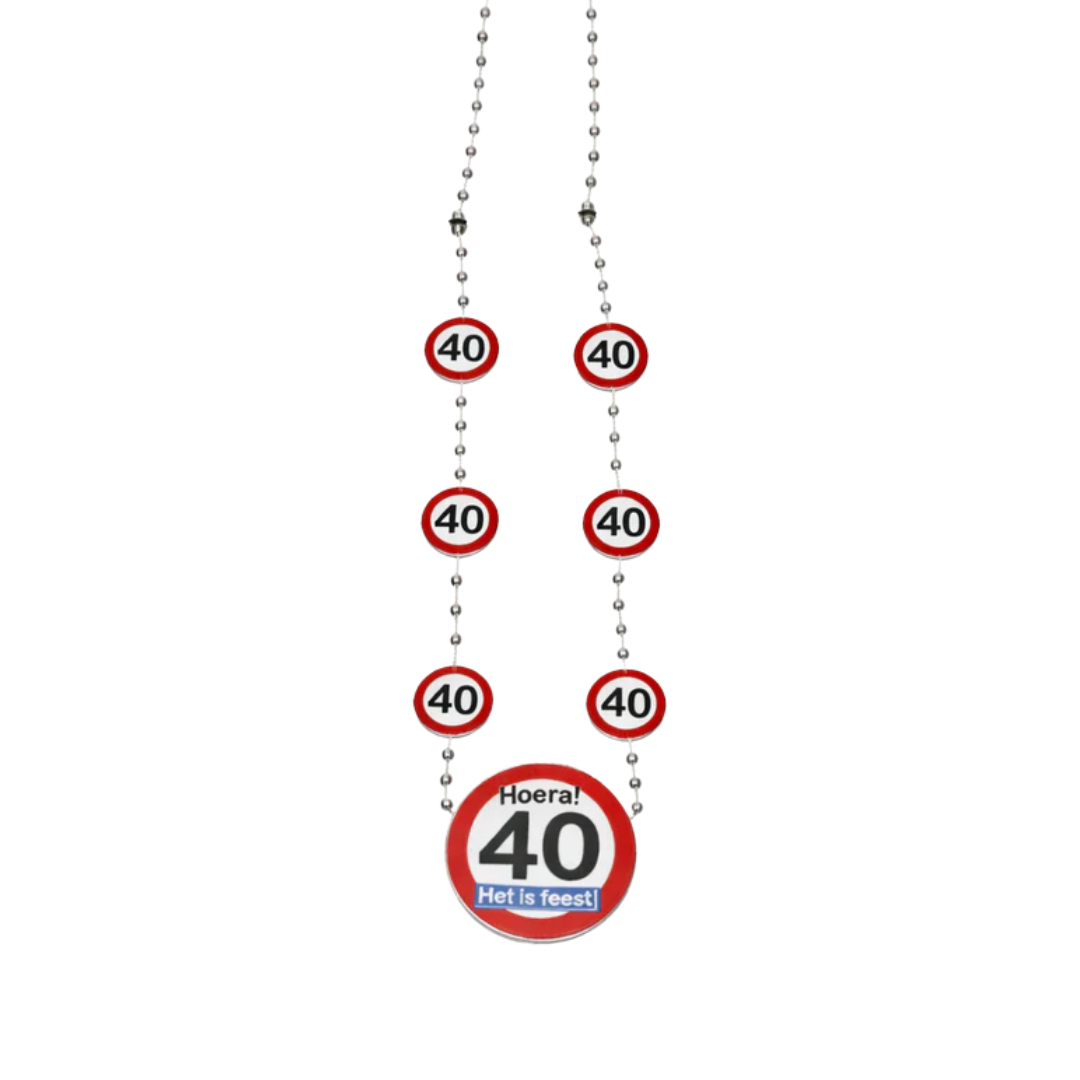 Ketting Verkeersbord 40 Jaar - Verjaardag 40