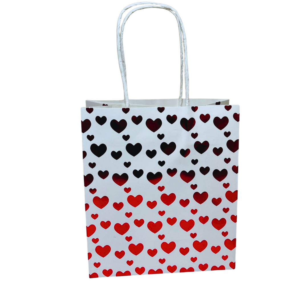 Cadeautas - Happy Birthday - Rode Hartjes