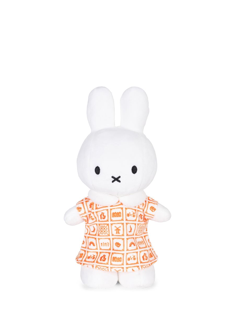 Nijntje Knuffel - Delfts Oranje Jurk - 24 cm