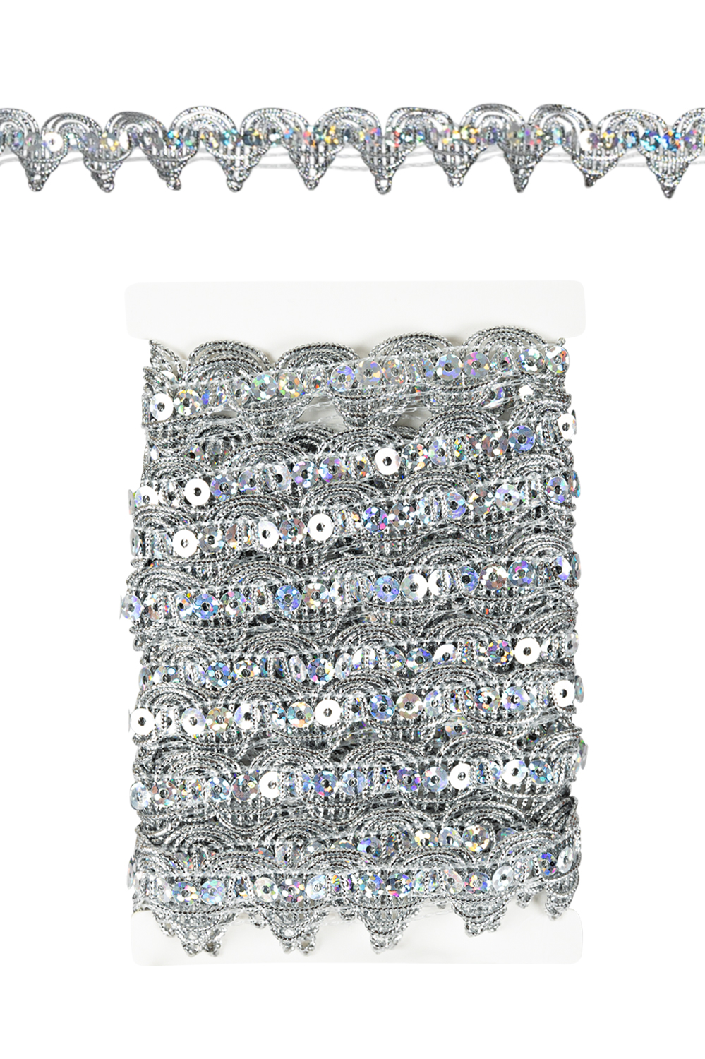 Paillettenband Golvend Decoratie Zilver - Galon - 3 meter