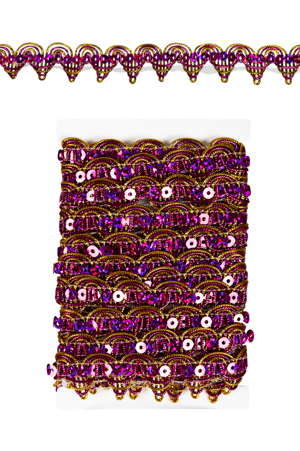 Paillettenband Golvend Decoratie Roze- Galon - 3 meter