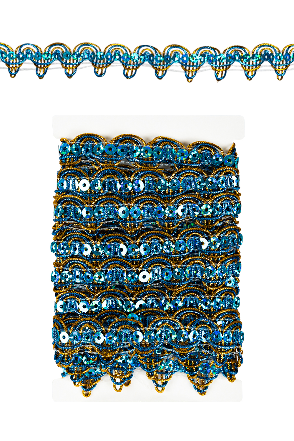 Paillettenband Golvend Decoratie Blauw- Galon - 3 meter