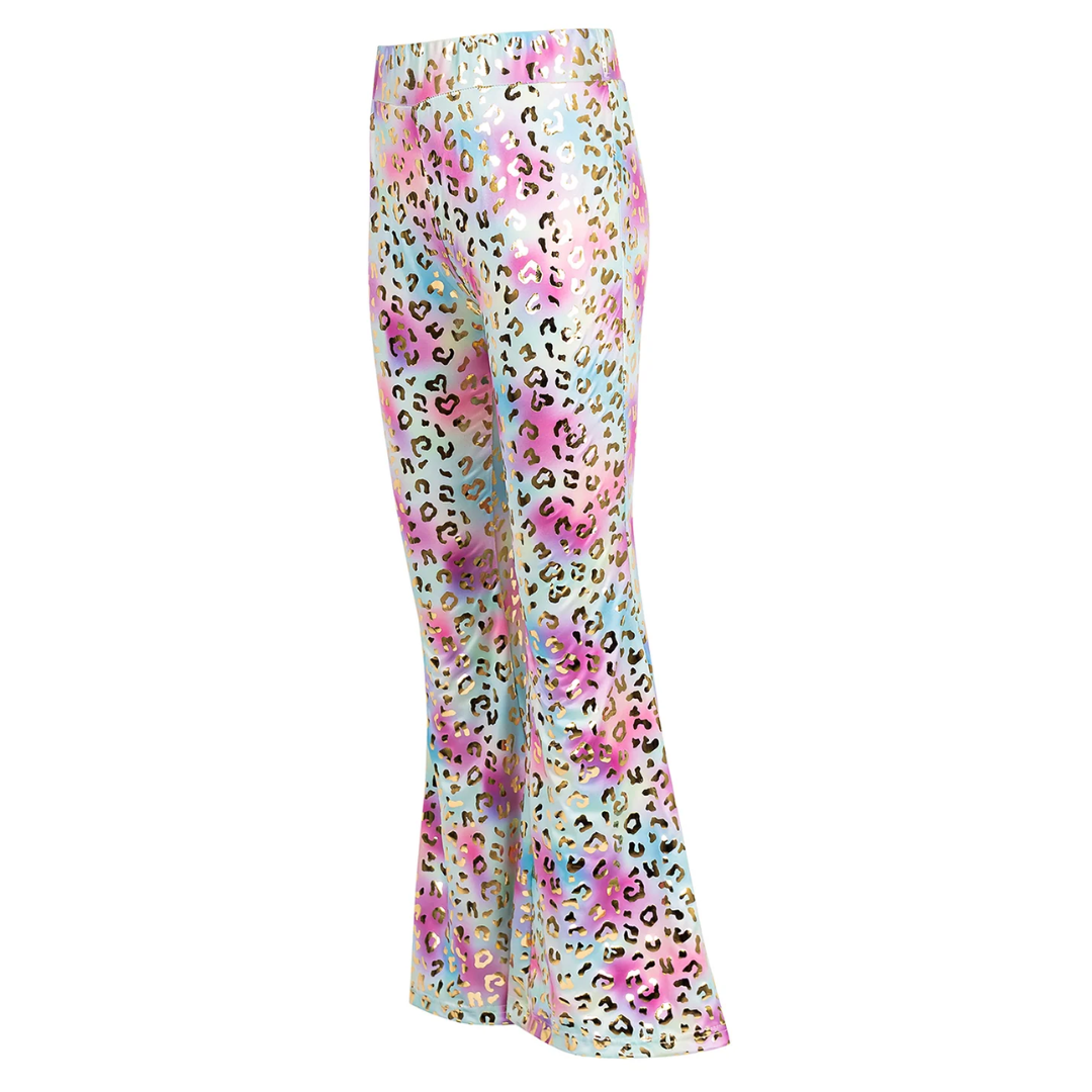 Flared Broek Pastel  - Gouden Panterprint - Meisjes