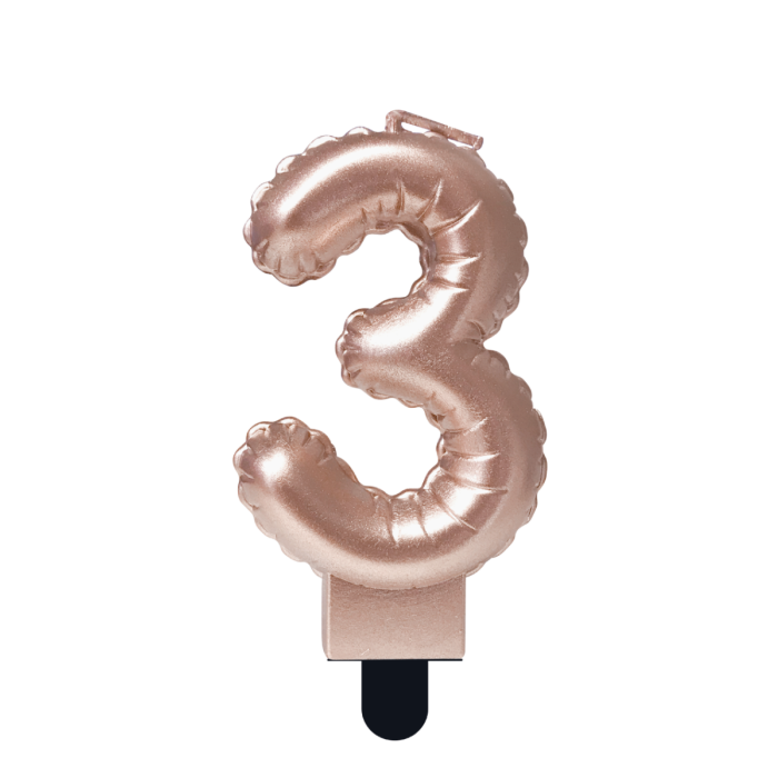 Cijferkaars Folie Ballon Vorm - Ros&eacute; -  3